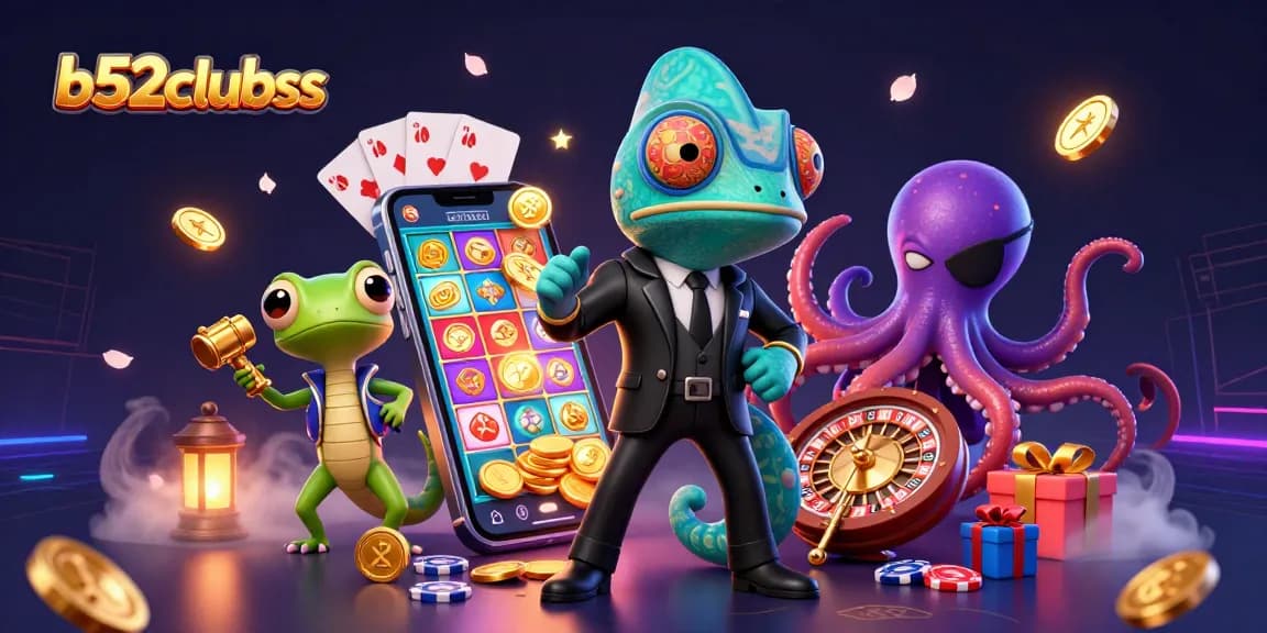 Play engaging slot games at b52clubss with exciting characters and vibrant casino elements.