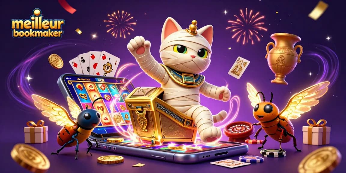 Gagnez avec le meilleur bookmaker grâce à un chat momifié et des jeux captivants.
