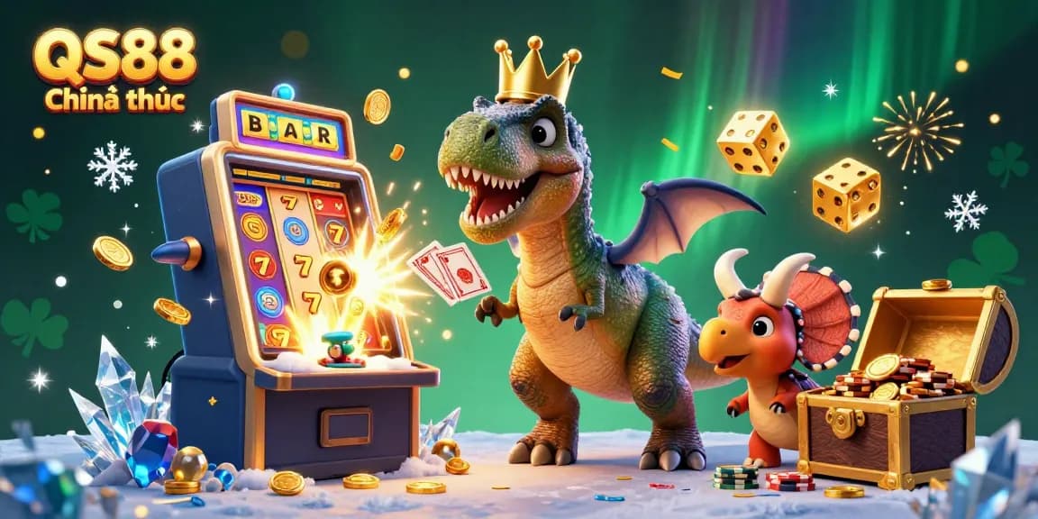 Experience QS88 Chính thức with vibrant 3D casino elements, including exciting characters and vibrant colors.