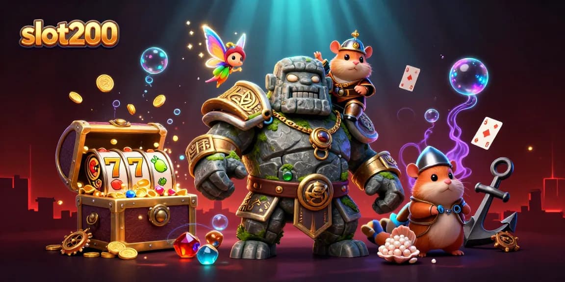 Engage in thrilling gameplay at slot200 featuring vibrant characters and slot elements amidst treasure.
