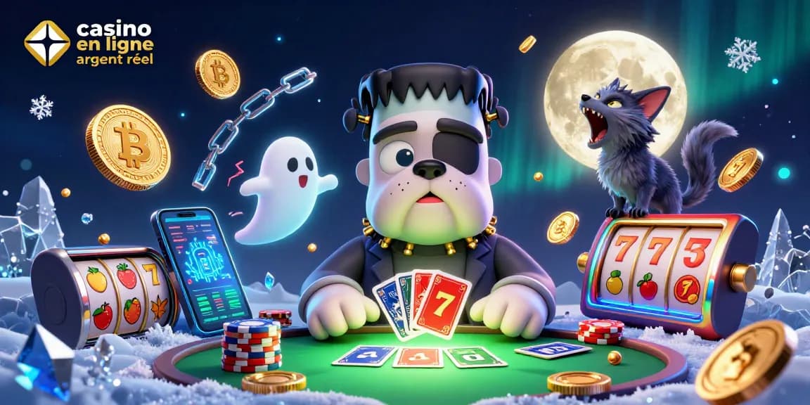 Jouer des cartes dans un casino en ligne argent réel avec un bulldog et un fantôme.