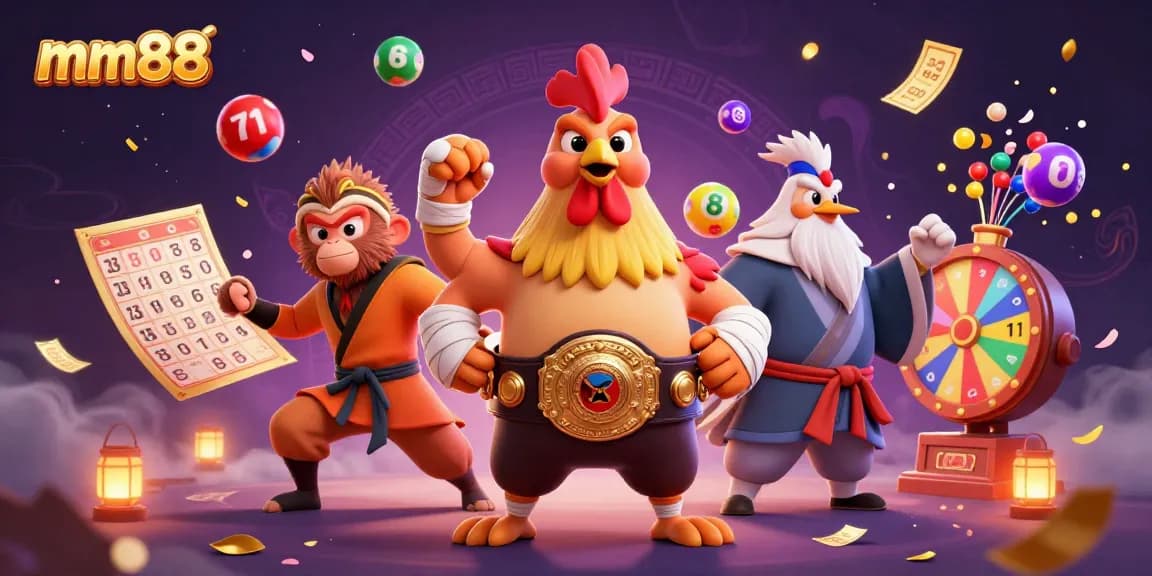 Experience the thrilling world of mm88 with dynamic lottery games and vibrant characters.