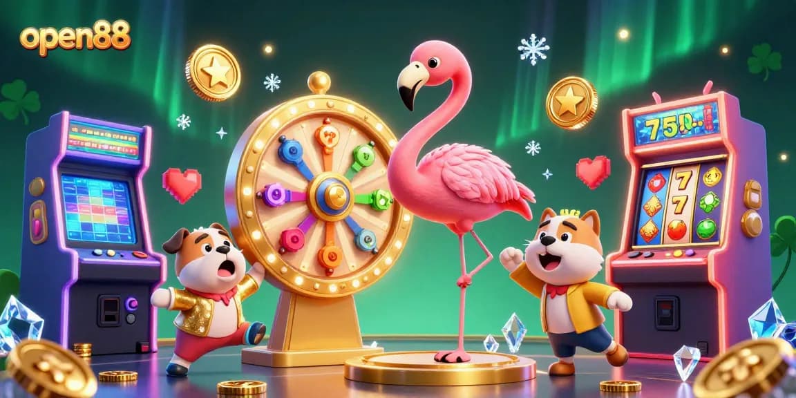 Engage in exciting gameplay at open88 with vibrant illustrations of a casino atmosphere.