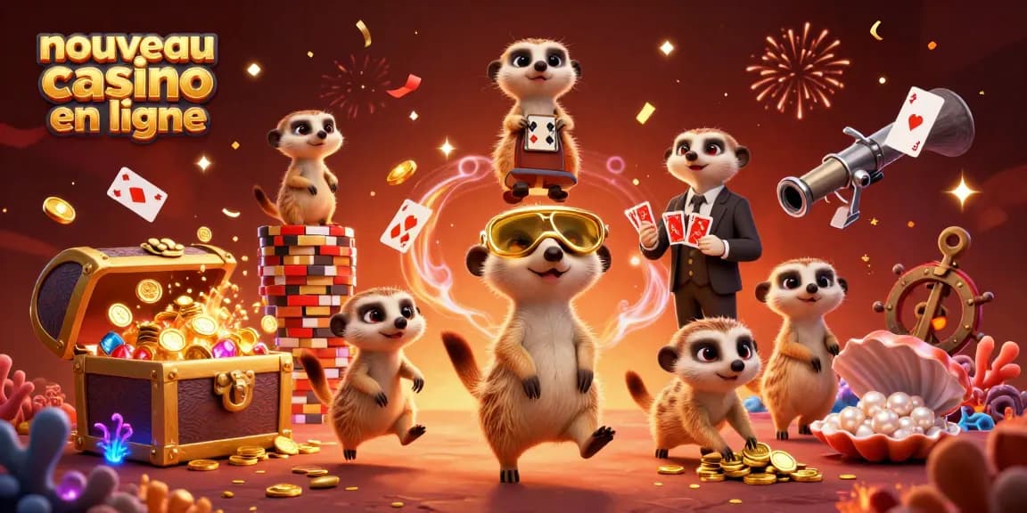 Jouez dans un nouveau casino en ligne avec des meerkats organisant des jeux et des animations célébratoires.