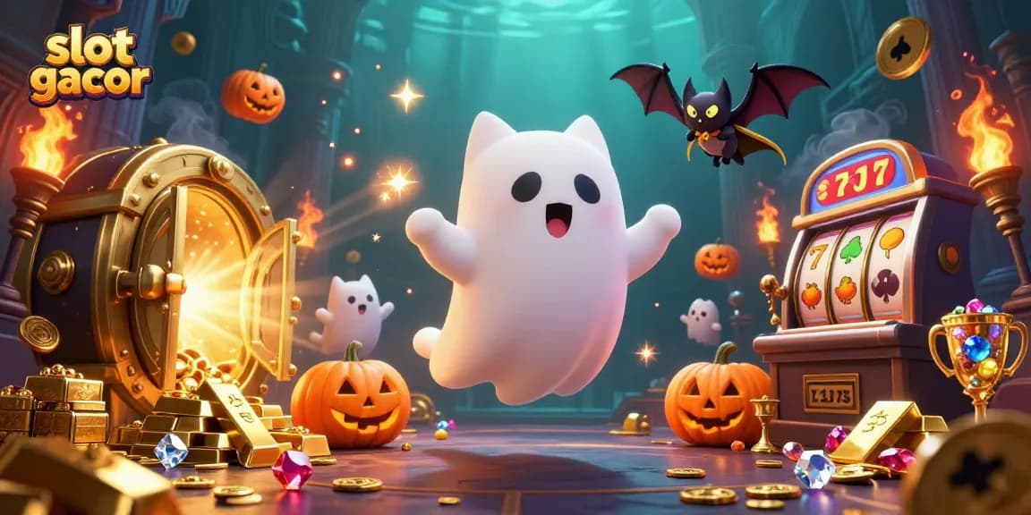 Play the exciting slot gacor with a ghost cat and vampire bat in a haunted casino