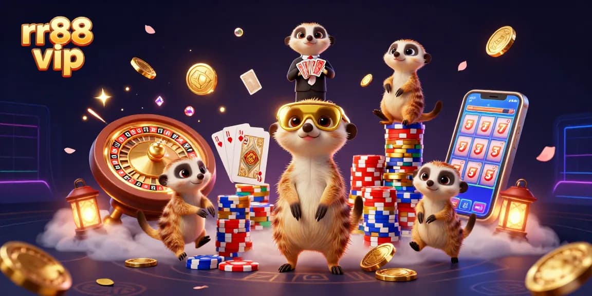 Experience the thrill with rr88 vip as meerkats run a colorful casino filled with exciting games and golden treasures.