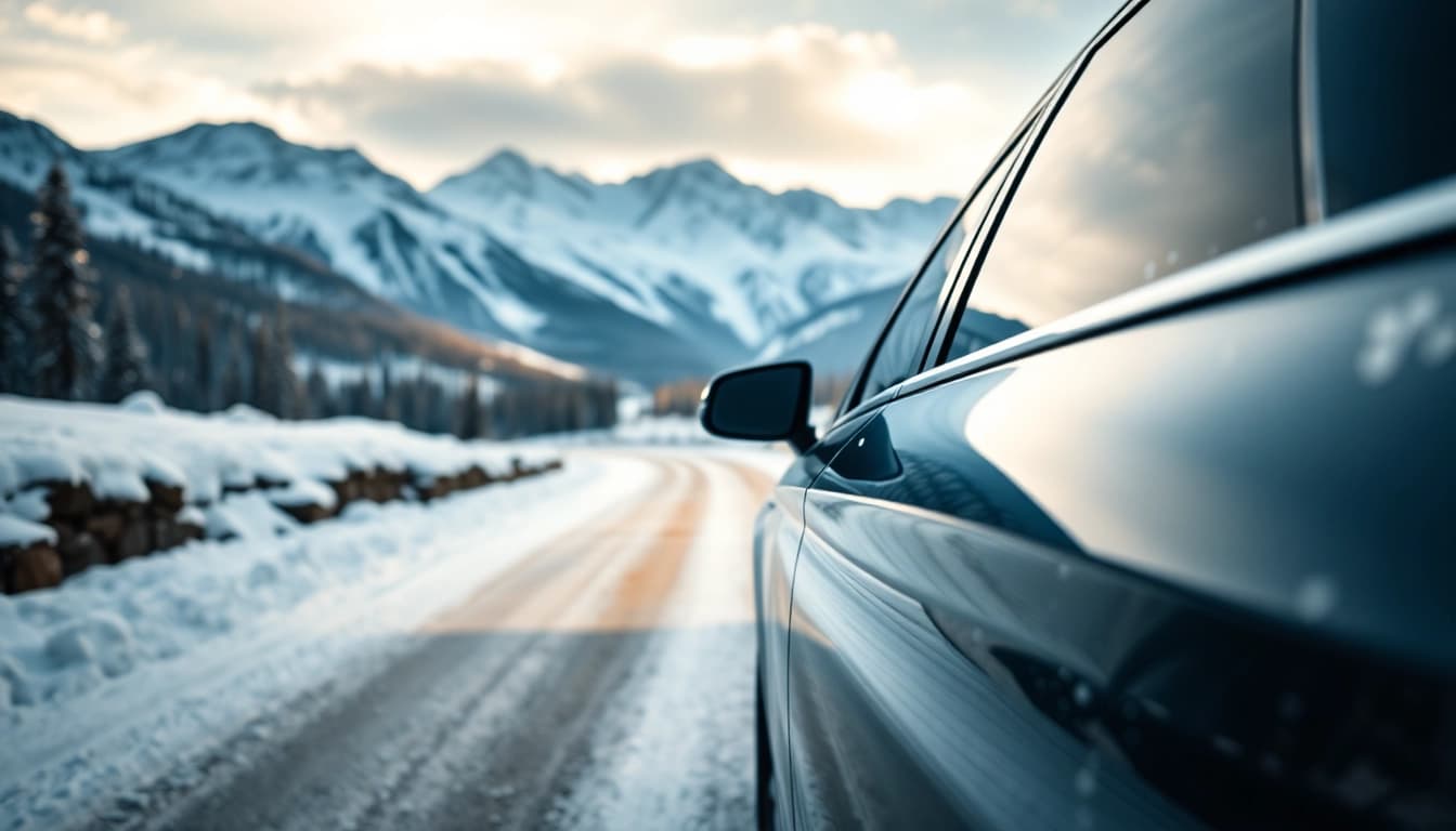 Enjoy car service vancouver to whistler with a luxurious vehicle on a scenic mountain road.