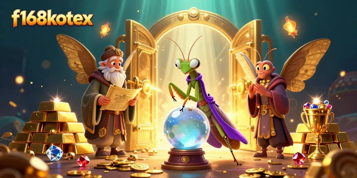 Experience thrilling f168kotex gameplay with fortune teller characters and sparkling treasures in a casino setting.