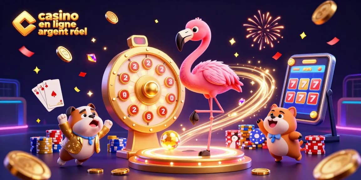 Gagnez avec casino en ligne argent réel grâce à cette illustration festive de jeu captivante.