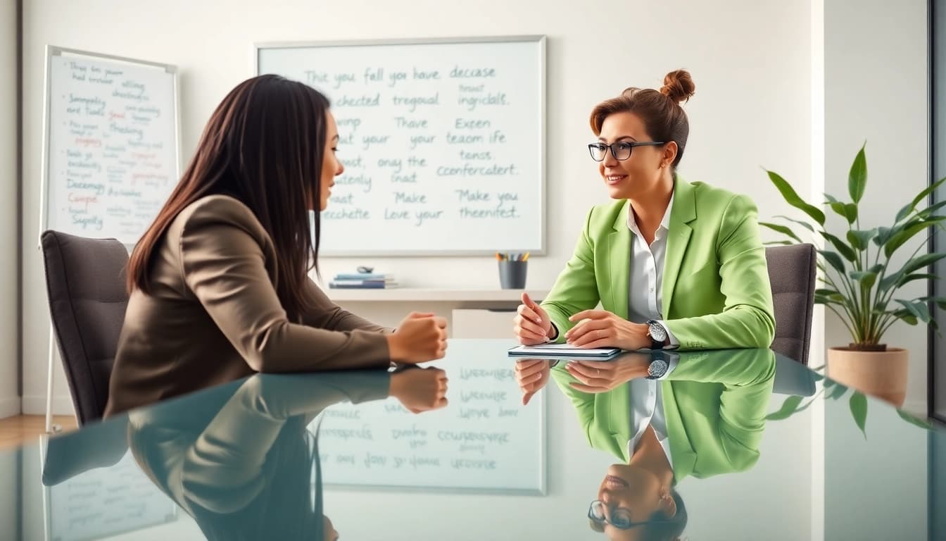 Engaging career coaching session showcasing professional guidance and client interaction.