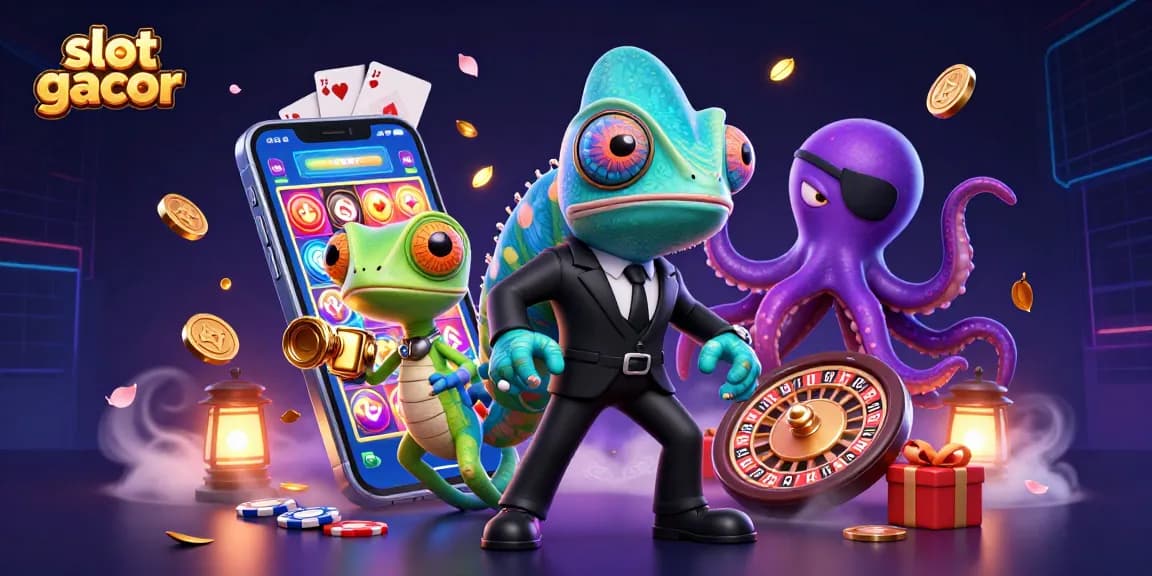 Engage with thrilling slot gacor adventures using colorful games and vibrant characters in an immersive casino environment.
