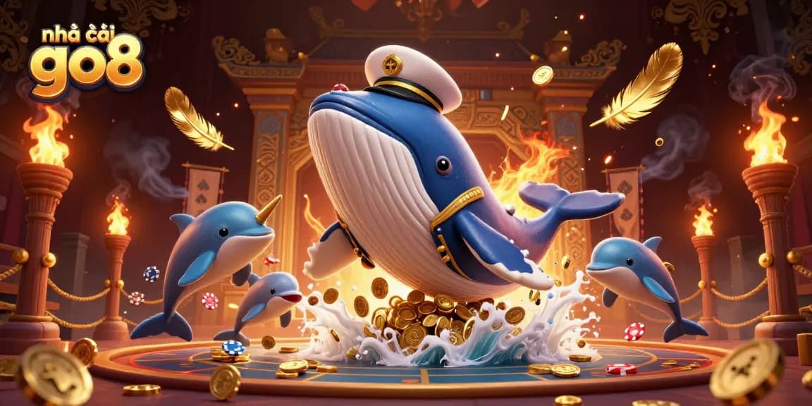 Experience the excitement at nhà cái go8 with playful dolphins, treasures, and epic casino elements.