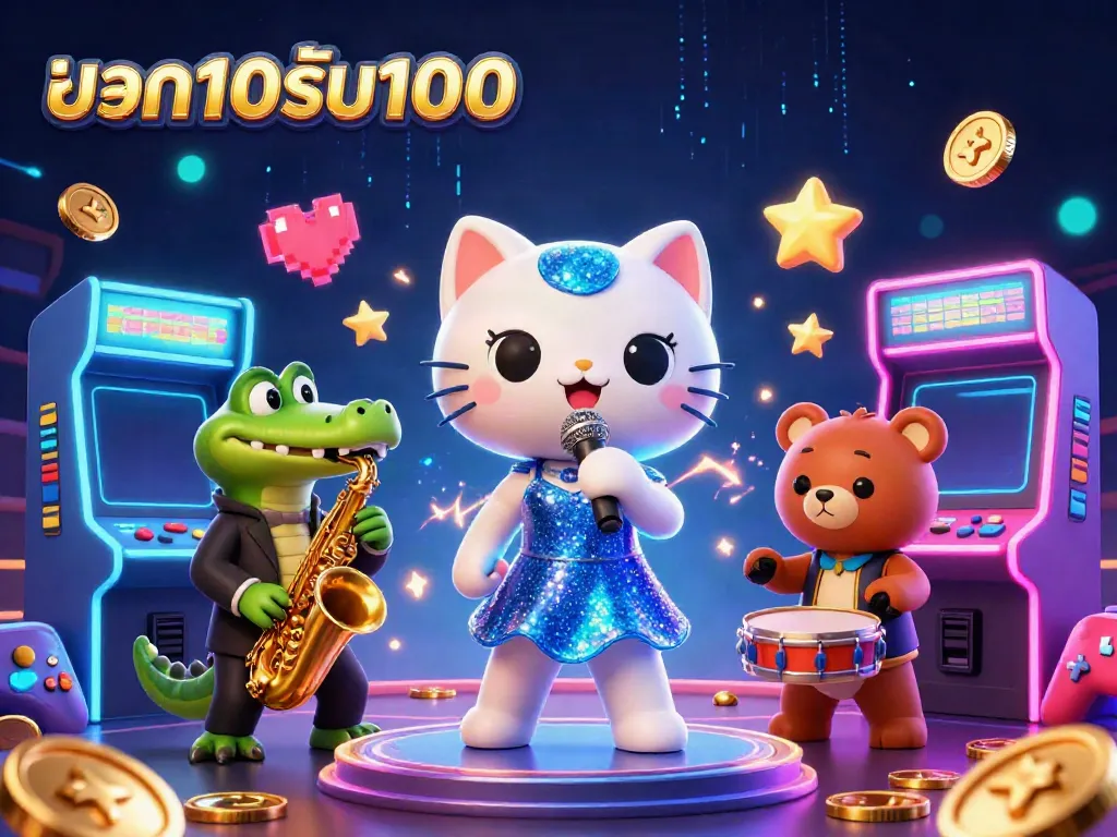 ฝาก10รับ100 โปรโมชั่นคาสิโนในภาพการแสดงดนตรีที่เต็มไปด้วยสีสัน