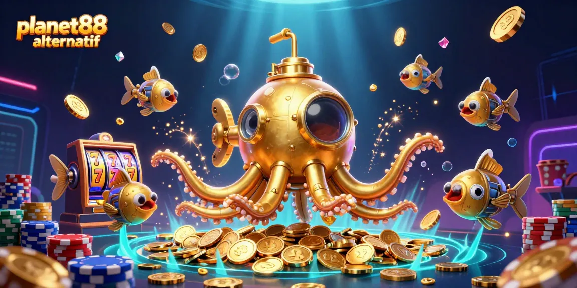Experience epic wins at planet88 alternatif with golden kraken and vibrant casino elements.