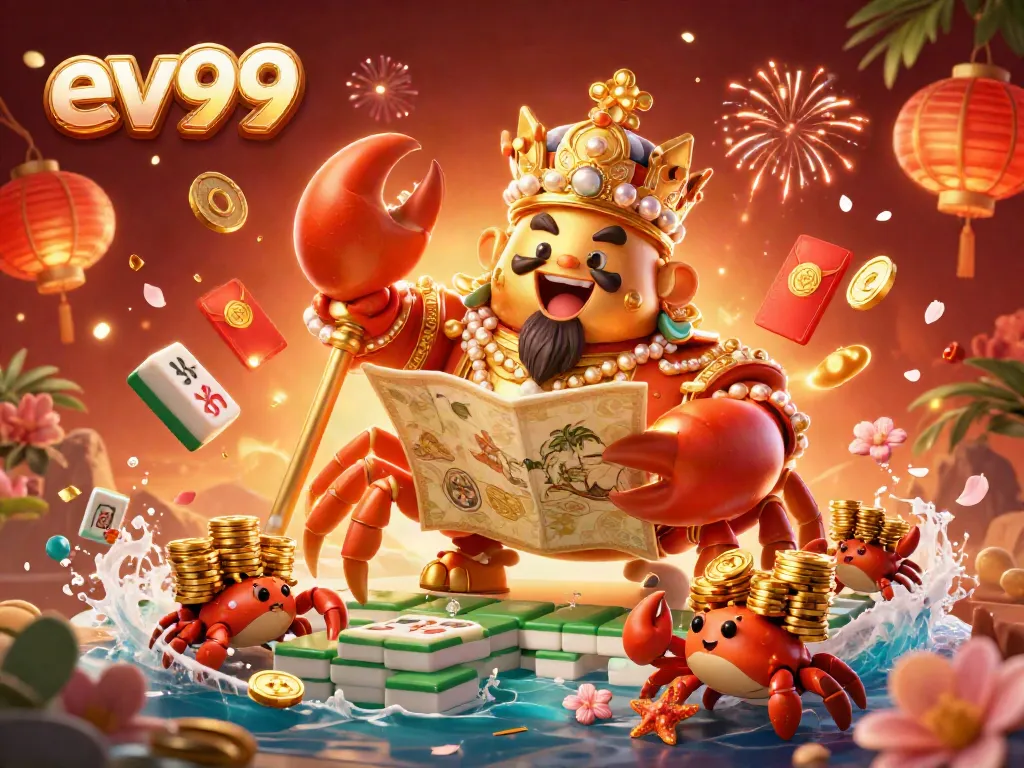 Engage in thrilling gameplay at ev99 with a golden crab emperor and lavish casino elements.