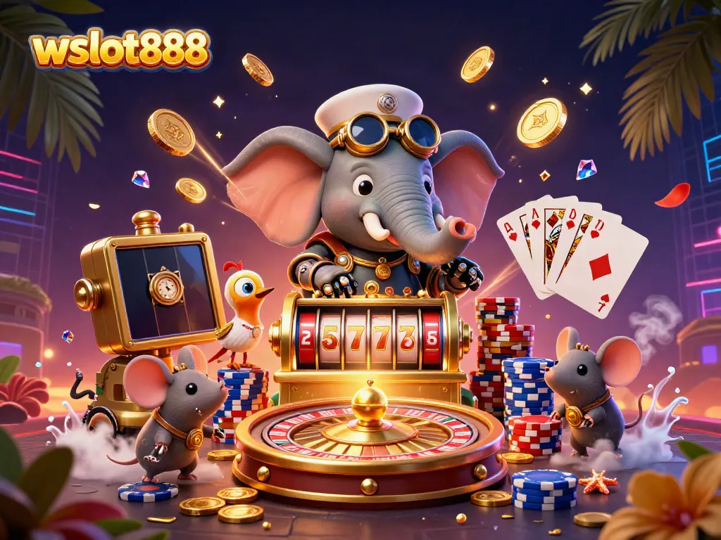 Wslot888 membawa keseruan jackpot dengan mesin slot emas dan karakter 3D yang menarik.