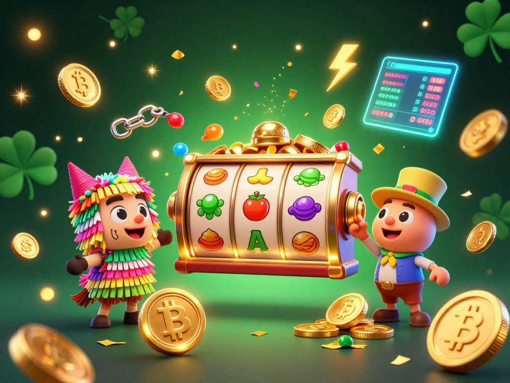 Win exciting spins in the pinatawinsslot as colorful piñatas and vibrant candies fill the scene.