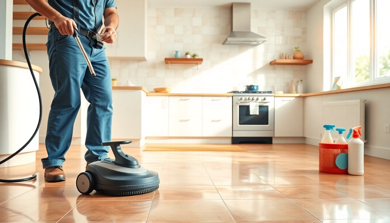 Enhance your tile and grout cleaning lincoln ca with a professional technician in action.