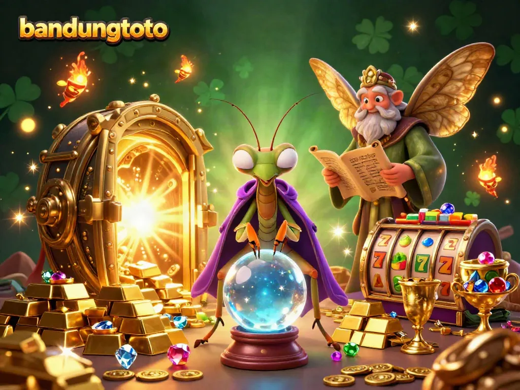 Experience the excitement of bandungtoto with our vivid casino-themed illustration showcasing lively characters and game elements.
