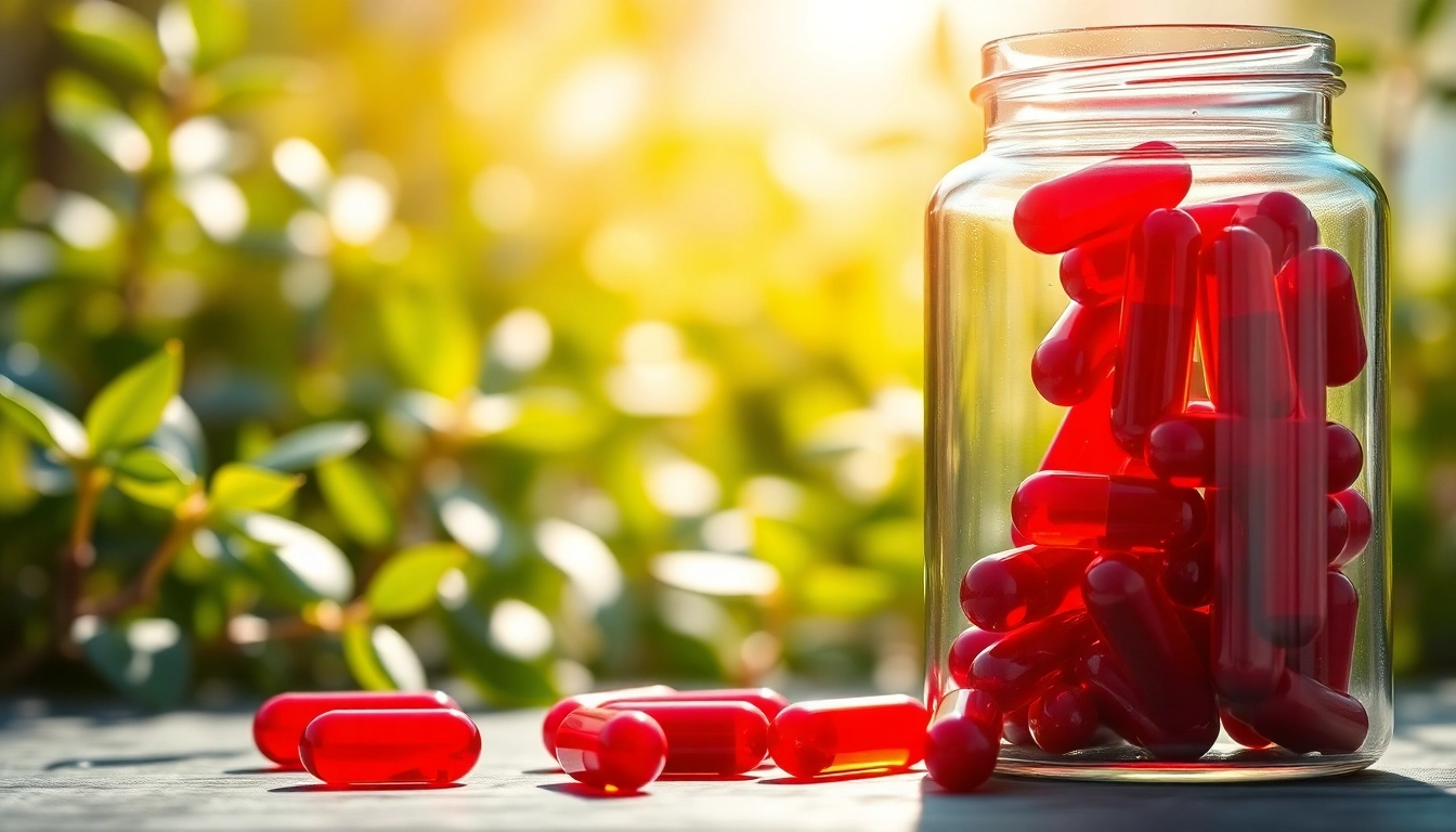 Taking how much astaxanthin should I take with vibrant capsules in a glass jar set against green plants.