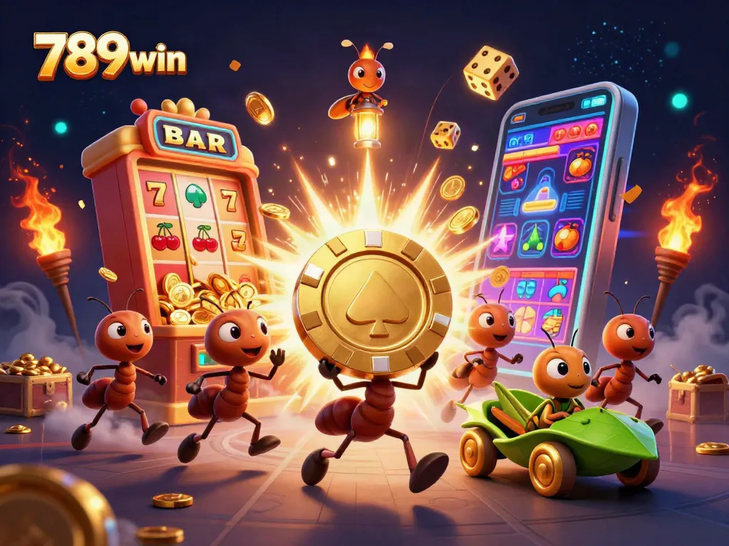 Experience the excitement of 789win with a lively casino heist scene featuring animated characters.