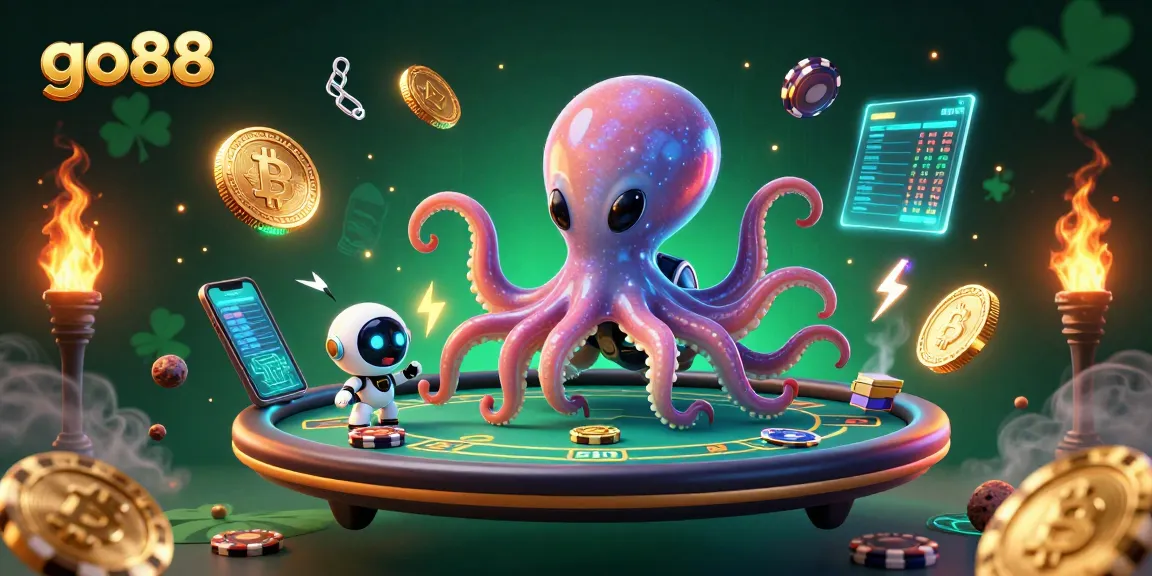 Join the excitement of go88 with an alien octopus at a holographic gambling table