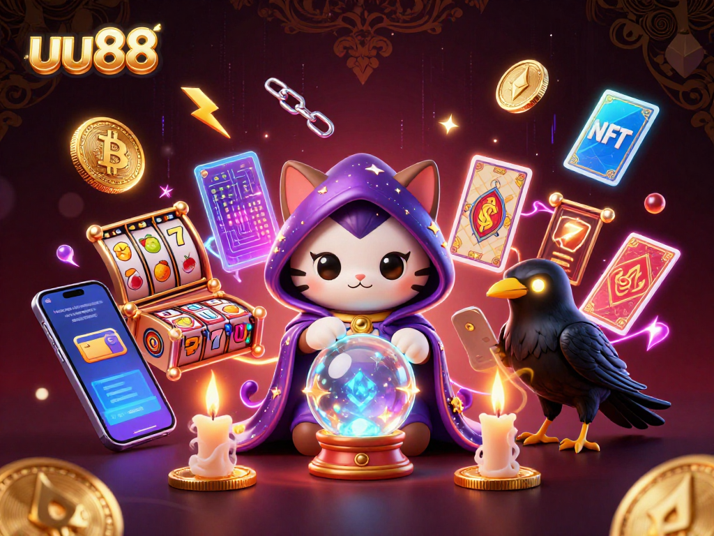 Engage with uu88's vibrant casino world featuring mystical characters and gaming elements
