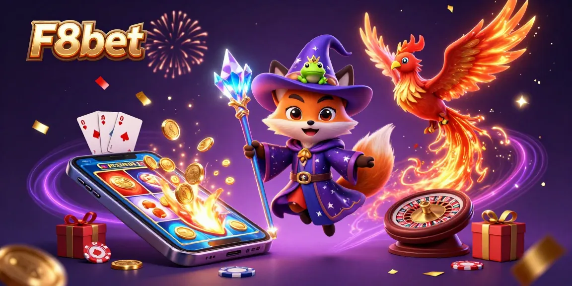 Experience thrilling gameplay at F8bet with our vibrant casino scene featuring a mystical wizard.