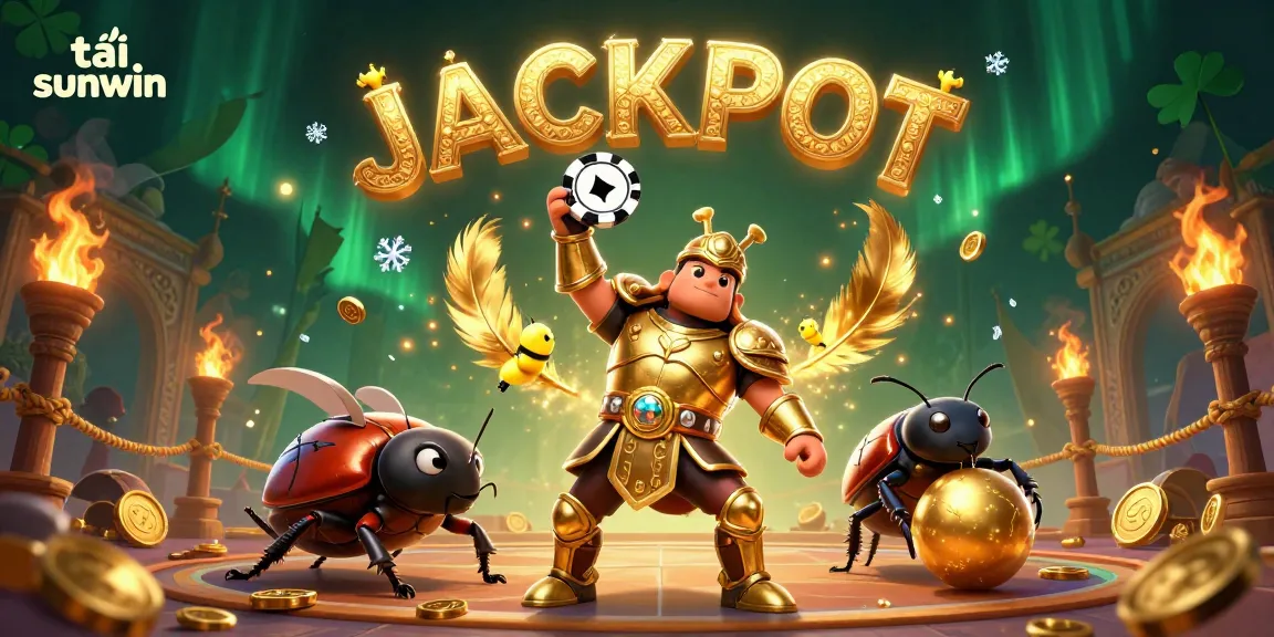 Engage with thrilling gameplay in tải sunwin as the hercules beetle celebrates a jackpot victory!