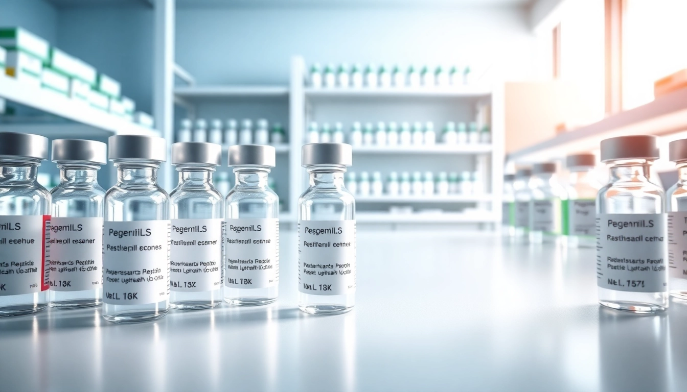 Buy high-quality peptides for sale displayed in a professional lab setup.