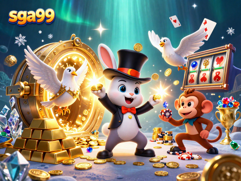 Experience thrilling gameplay at sga99 with vibrant casino characters and dazzling treasures.