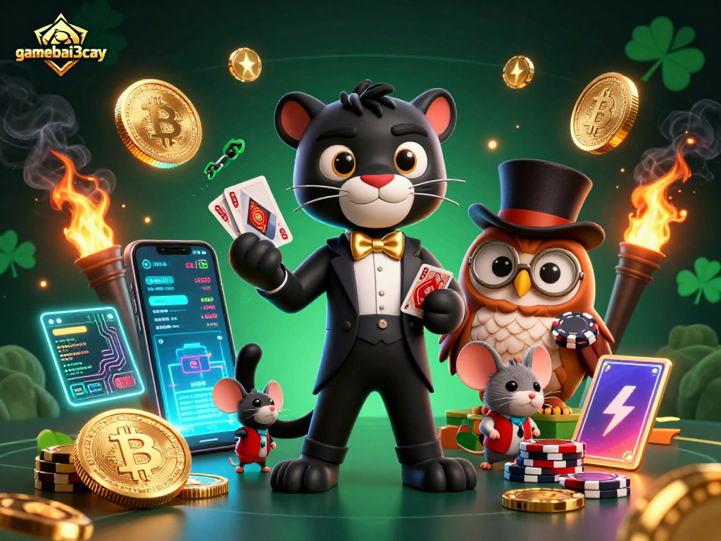 Engage in thrilling online gaming with gamebai3cay featuring a panther dealer and crypto elements.