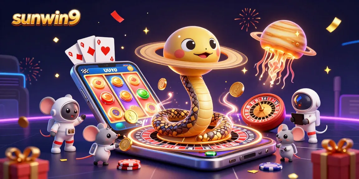 Place bets in a cosmic casino environment of sunwin9 with snakes and jellyfish.