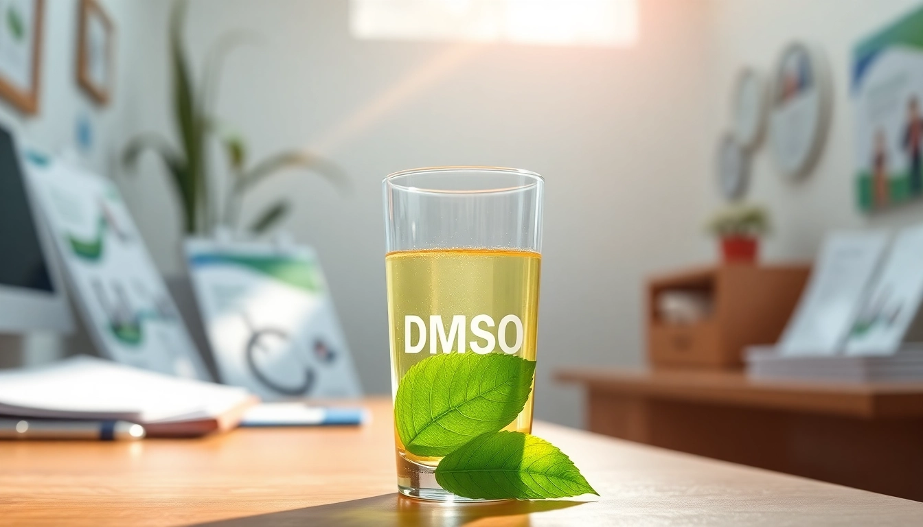 Explore benefits of drinking dmso with a clear glass of DMSO solution against a health-focused background.