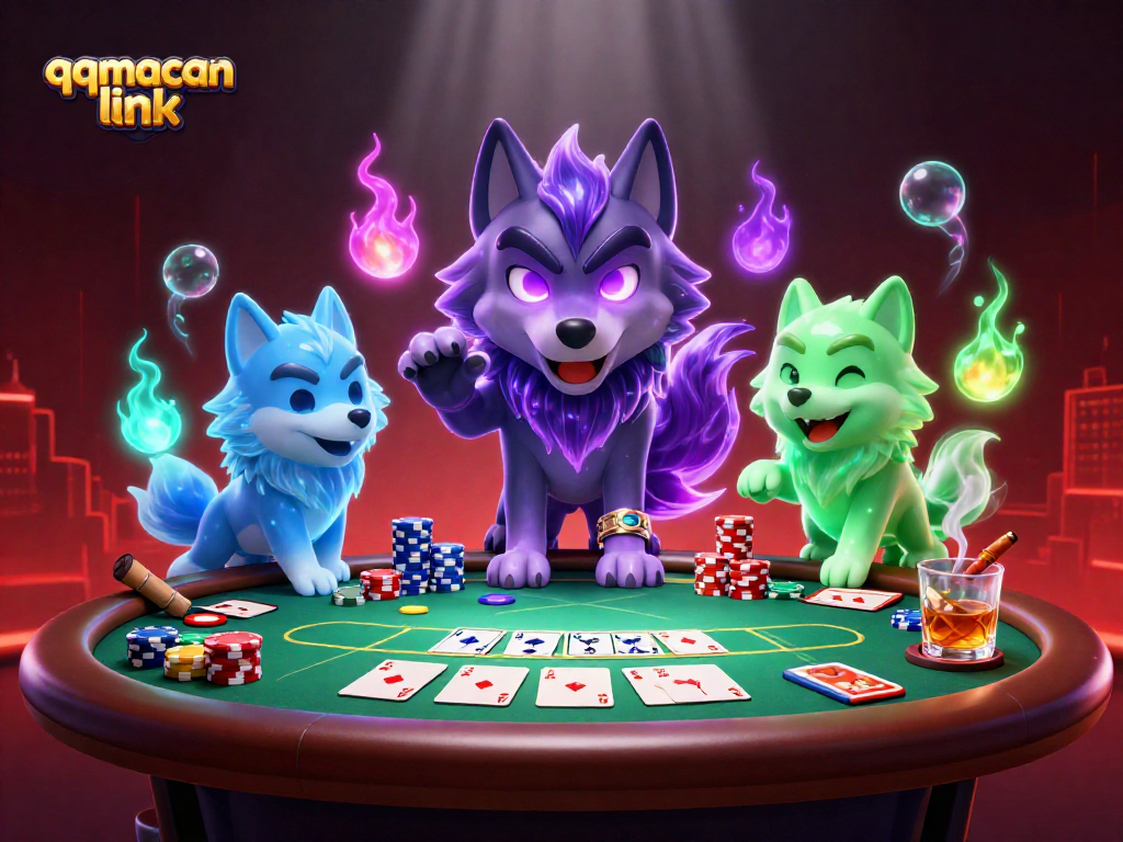 The qqmacan link showcases thrilling poker action with shadow wolves at the table