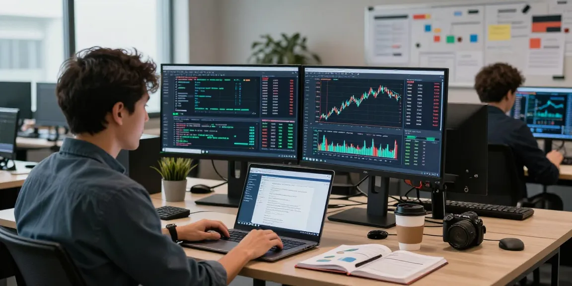 Real-time financial data analysis using historical Kline data API in a modern tech workspace.