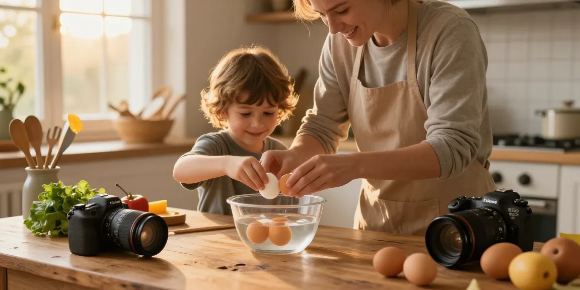 Melakukan pengujian kesegaran telur dengan metode Egg Float Test dari https://www.eggfloattest.com/contact di dapur yang hangat.