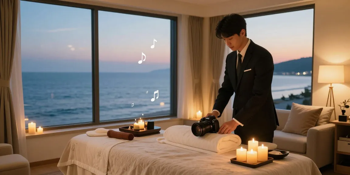 Enjoy a luxurious 여수오피 service in a cozy seaside room with ocean views.
