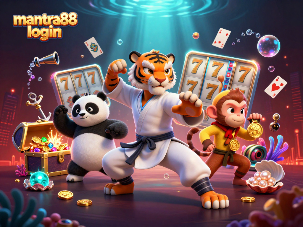 Experience the excitement of mantra88 login with vibrant casino characters and thrilling game elements.