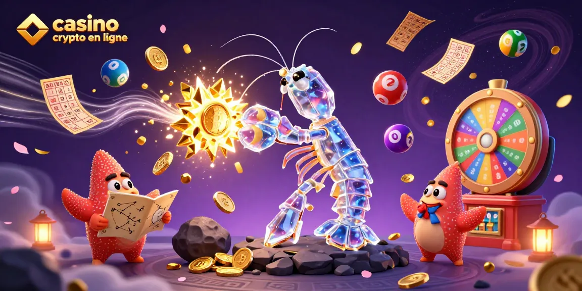 Visualisez un casino crypto en ligne avec des personnages 3D dynamiques et des jeux éclatants d'énergie.