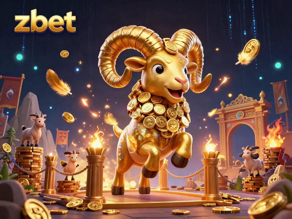 Experience thrilling gameplay at zbet with a golden ram charging through a vibrant casino scene.