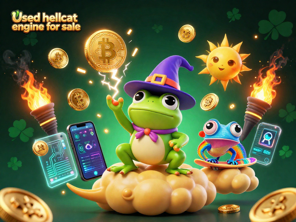 Win big with the Used hellcat engine for sale surrounded by digital gambling elements and golden coins.