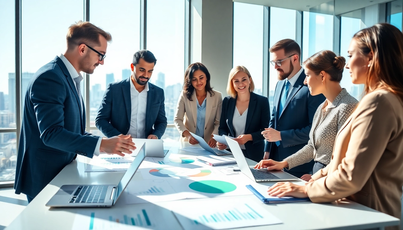 Engaging teamwork exemplifying organizational management consulting ca in a modern office.
