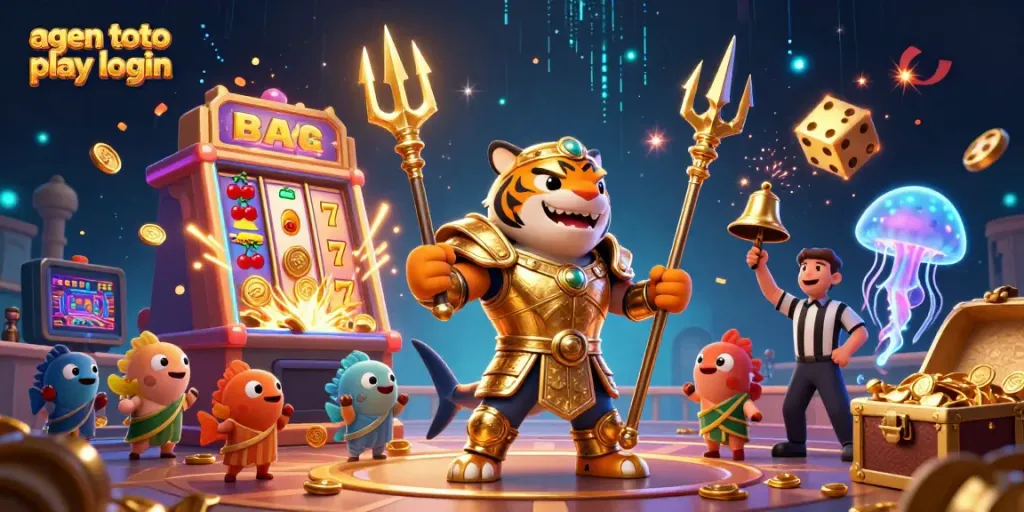 Experience thrilling action with agen toto play login in this vibrant underwater casino scene.